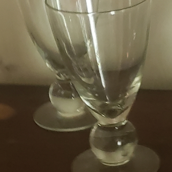 Vintage Mid-century Hand Blown Ball Footed Water Goblets Set of 5 RARE - Picture 4 of 5